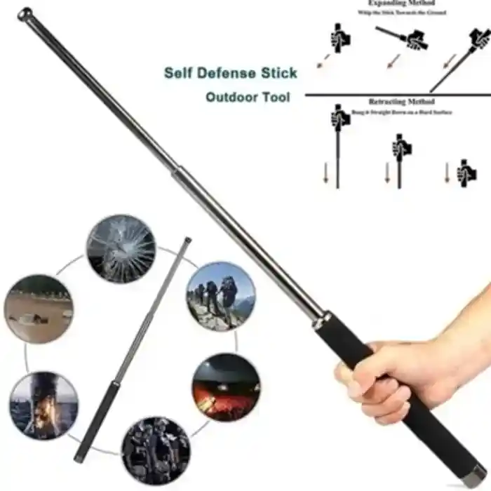 Metal Extendable Self-Defense Stick With Bag
